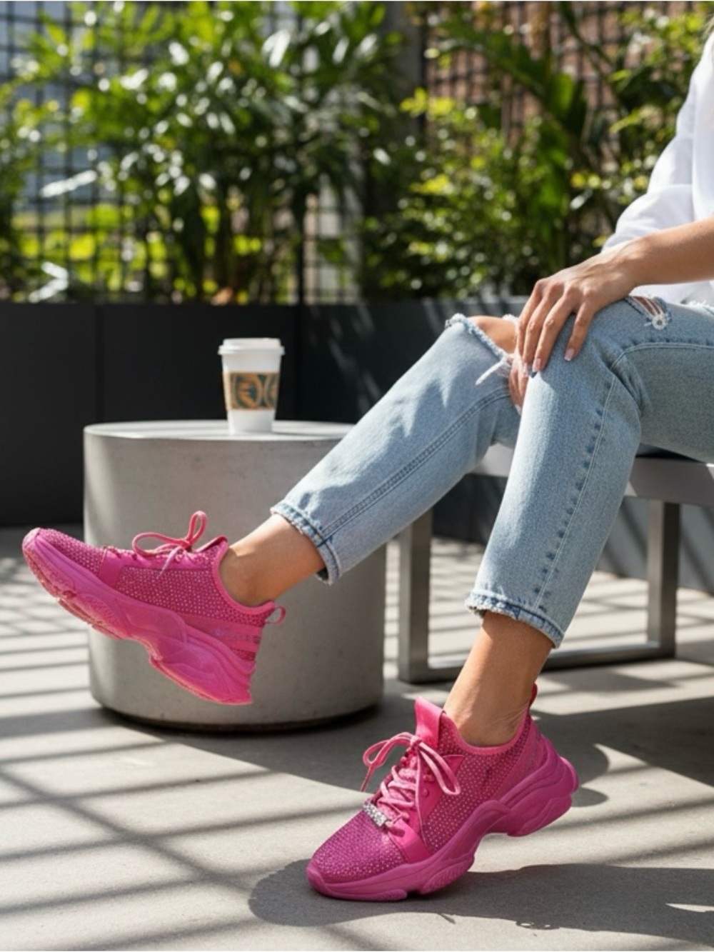 Juicy Couture Adana Women’s Rhinestone Sneakers Fuchsia Pink 8